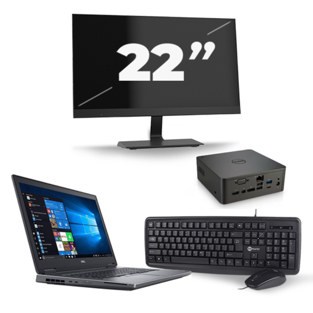 Dell Precision 7730 - Intel Core i7-8e Generatie - 17 inch - 16GB RAM - 256GB SSD - Windows 11 + 1x 22 inch Monitor