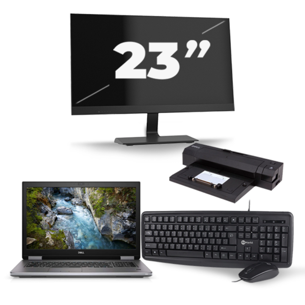 Dell Precision 7740 - Intel Core i7-9e Generatie - 17 inch - 16GB RAM - 256GB SSD - Windows 11 + 1x 23 inch Monitor