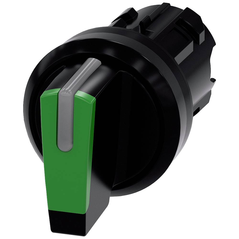 Siemens 3SU10022BL400AA0 3SU1002-2BL40-0AA0 Knevelschakelaar Kunststof frontring, Verlicht Knevel Zwart, Groen 2 x 45 ° 1 stuk(s)