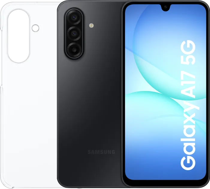 Samsung Galaxy A17 128GB Zwart 5G +  Back Cover Transparant