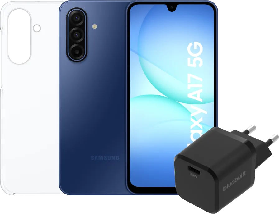 Samsung Galaxy A17 128GB Blauw 5G + Accessoirepakket