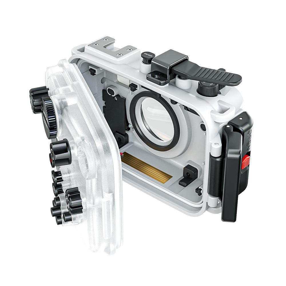Andoer TG7 waterdichte camerabehuizing behuizing voor actiecamera onderwater 60 m/195 ft duiken beschermend wit