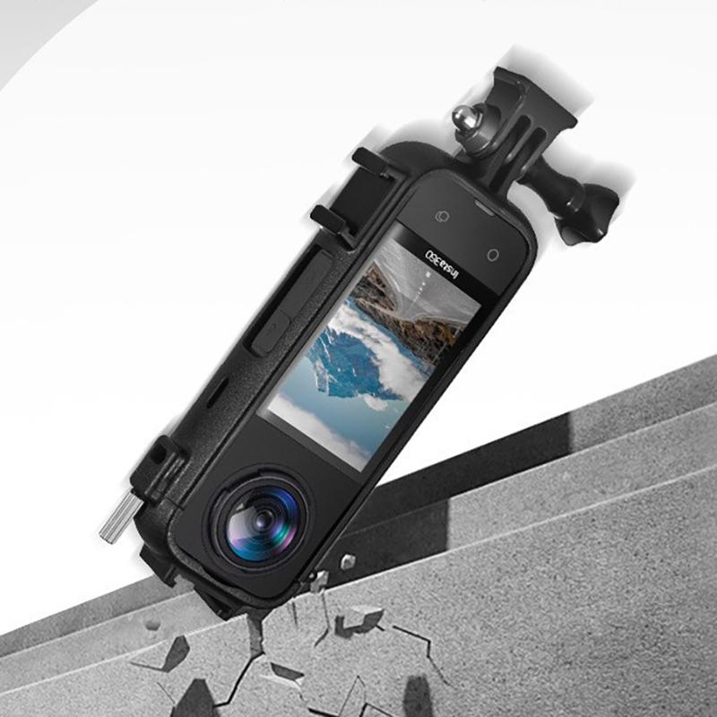 Unique Places Aluminium beschermframe voor Insta360 X4 Metalen duurzame behuizingskooi met cold shoe-bevestiging voor Insta 360 X4-camera-accessoires zwart