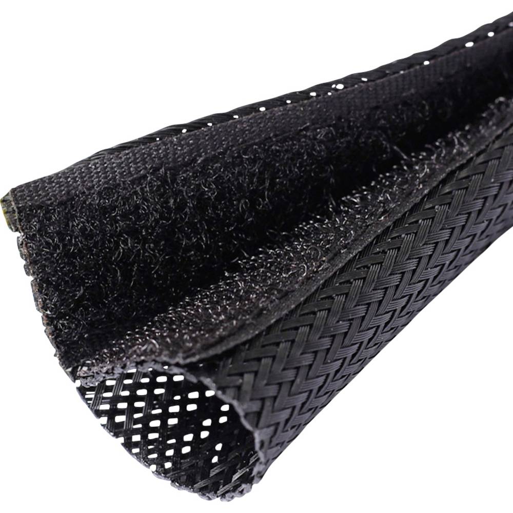 Quadrios 25CA482 25CA482 Gevlochten slang Zwart PET 30 tot 40 mm per meter