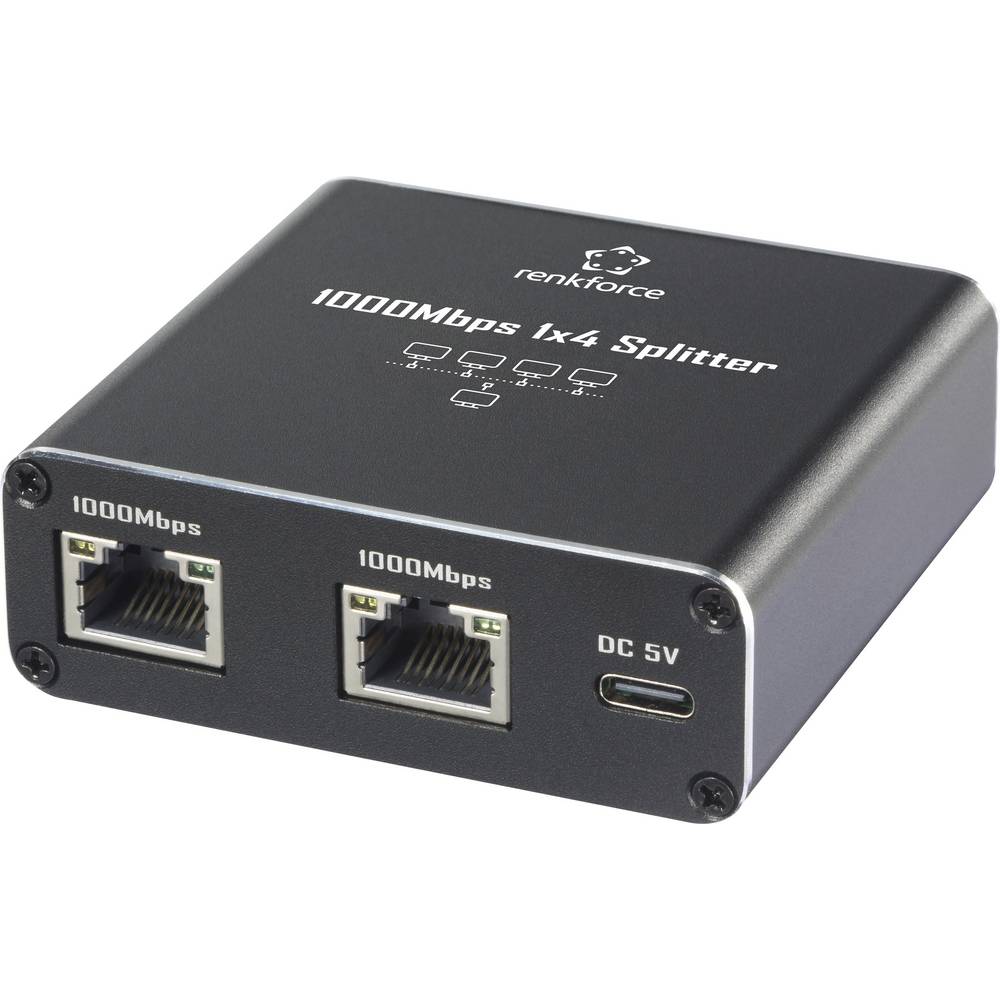 Renkforce RF-GES-400 Netwerk switch RJ45 4 poorten USB-stroomverzorging