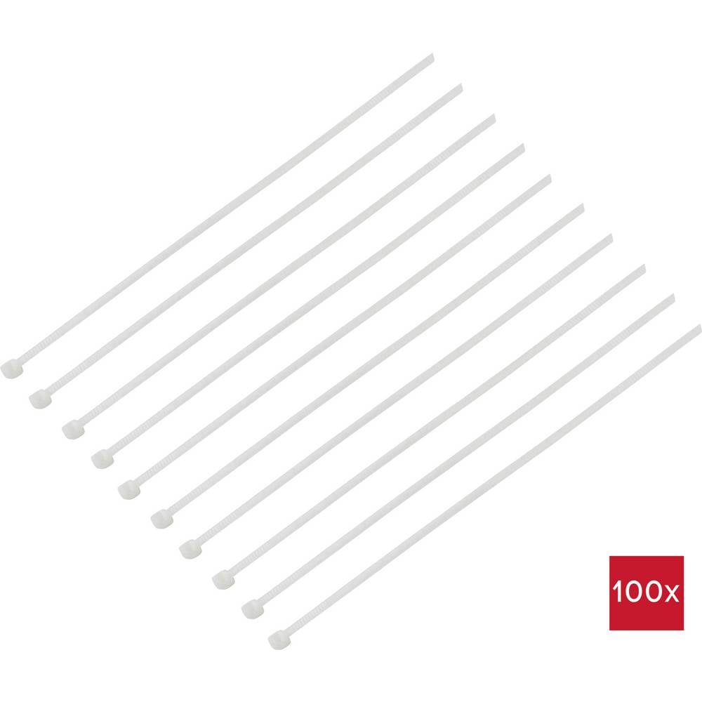 TRU COMPONENTS TC-BT-150-3.6-N Kabelbinder 150 mm 3.6 mm Natuur Chemische bestendigheid 100 stuk(s)