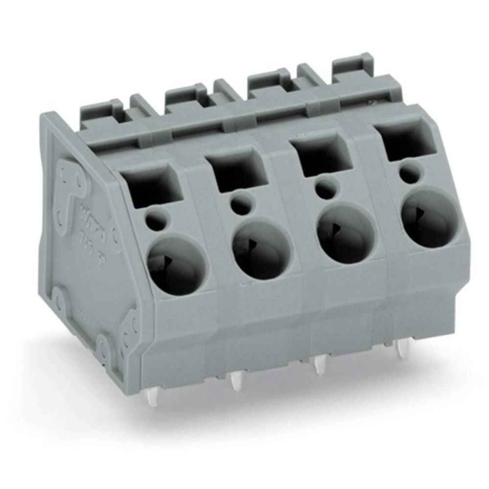 WAGO 745-1354 Veerkrachtklemblok 6.00 mm² Aantal polen 4 Grijs 48 stuk(s)