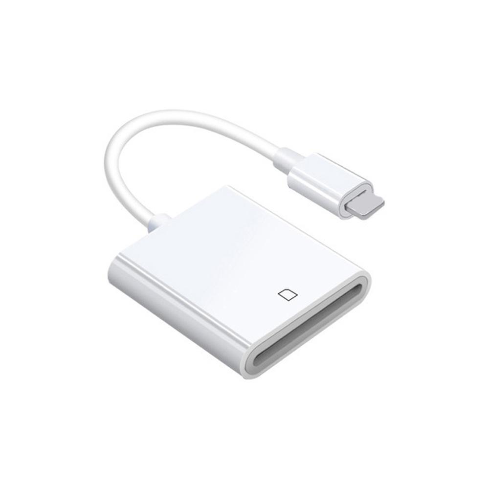 FONKEN 3 in 1 geheugenkaartadapter voor bliksem naar SD TF USB-kaartlezer OTG-dataconverter voor iPhone 13 Boven camera kaartlezers Lightning to SD Card wit