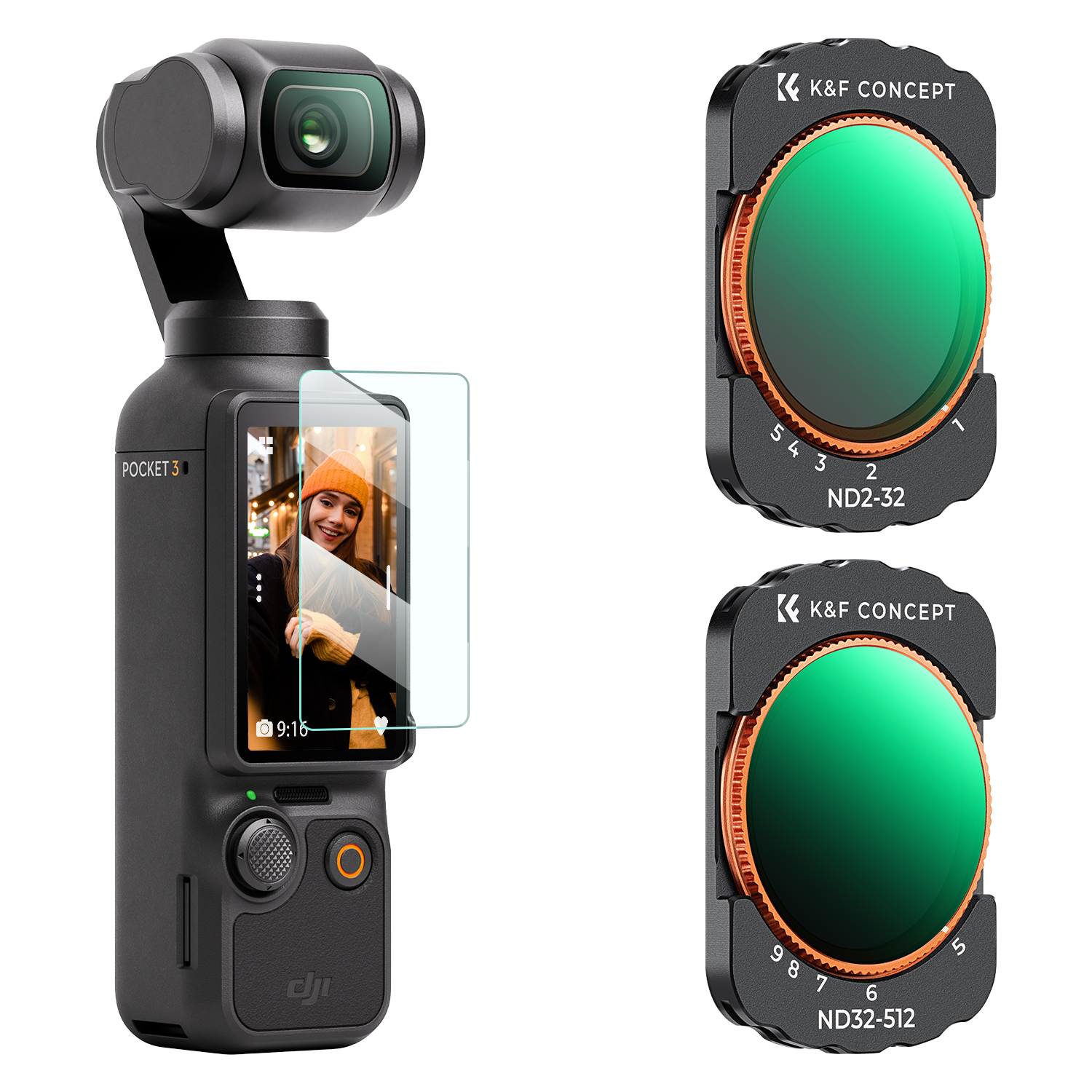 K&F Concept ND2-32 + ND32-512 Filter voor DJI Osmo Pocket 3