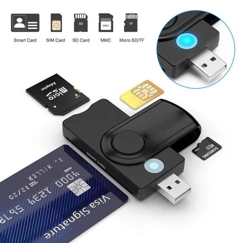 Aibey USB 3.0 2.0 Smartcardlezer TF Micro SD-geheugen-ID-bank EMV Elektronische DNIE DNI Citizen SIM Cloner-connectoradapter