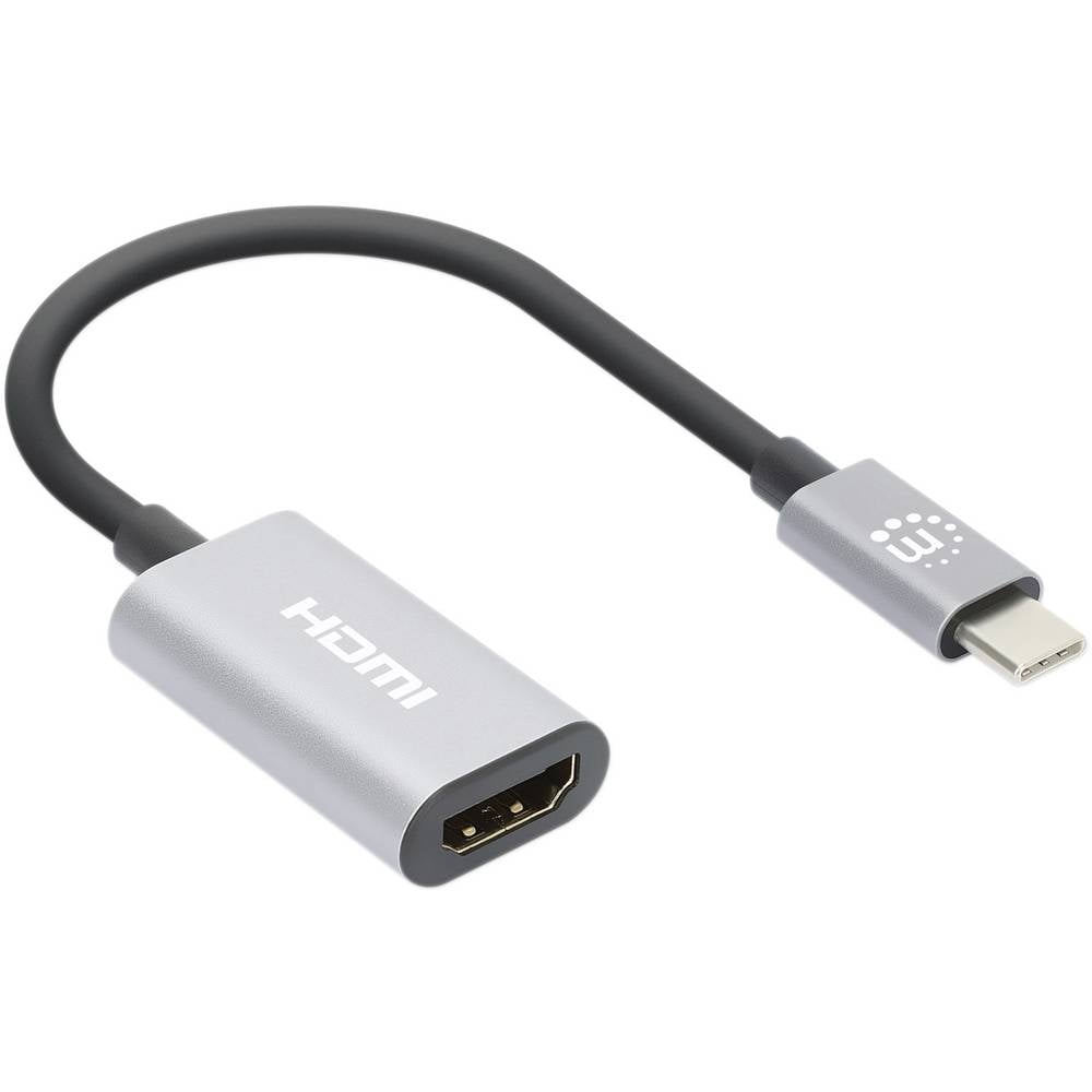 Manhattan USB-adapter HDMI 2.0 HDMI-A-bus, USB-C stekker 0.11 m Space grijs 153973