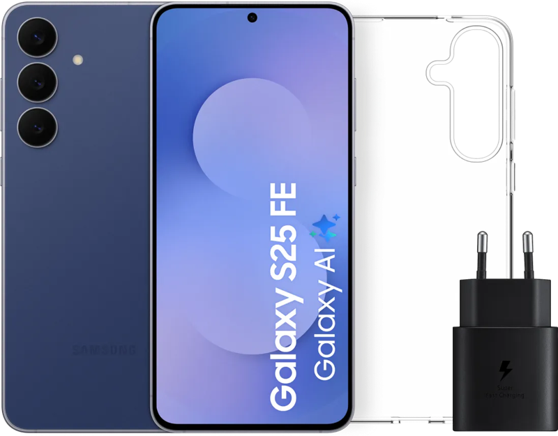 Samsung Galaxy S25 FE 128GB Donkerblauw 5G + Accessoirepakket