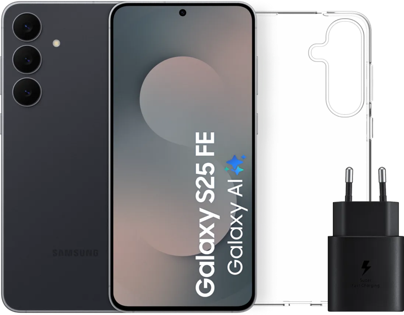 Samsung Galaxy S25 FE 128GB Zwart 5G + Accessoirepakket