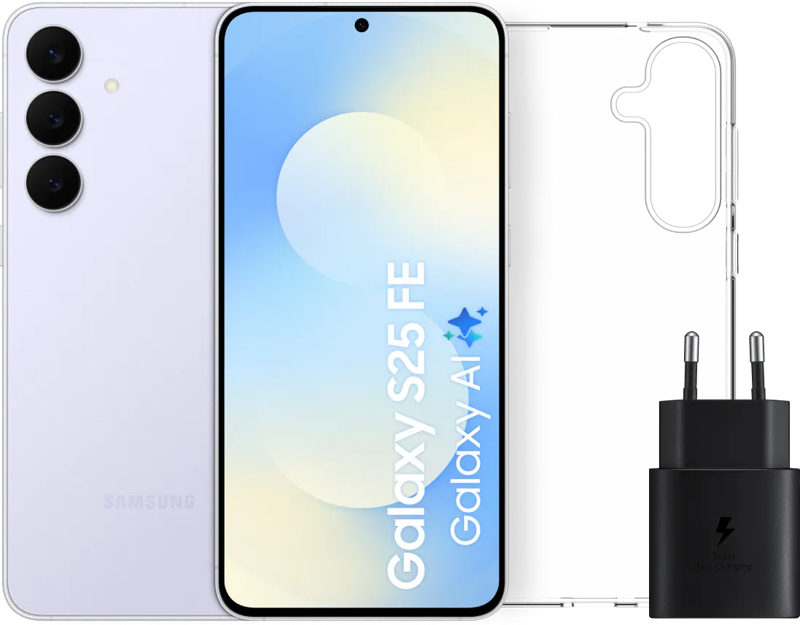 Samsung Galaxy S25 FE 128GB Lichtblauw 5G + Accessoirepakket