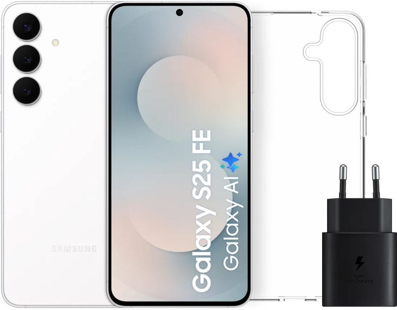 Samsung Galaxy S25 FE 256GB Wit 5G + Accessoirepakket