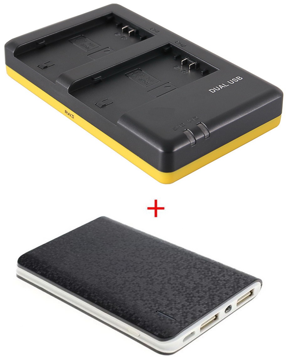 Sony Powerpakket Deluxe: NP-FZ100 duo oplader + 5000mAh Powerbank voor 2  accu's NP-FZ100