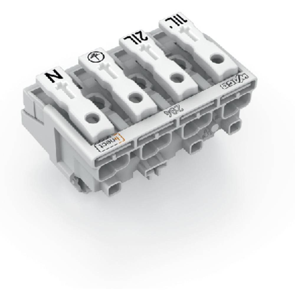 WAGO 294-8024  GmbH & Co. KG Netaansluitingsklem Flexibel: - Massief: 0.5-2.5 mm² Aantal polen: 4 500 stuk(s) Wit