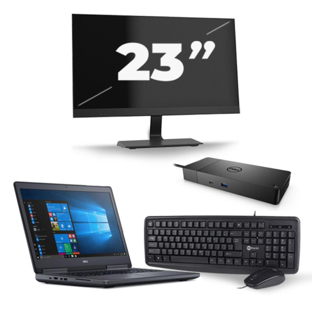 Dell Precision 7720 - Intel Core i7-7e Generatie - 17 inch - 16GB RAM - 256GB SSD - Windows 11 + 1x 23 inch Monitor