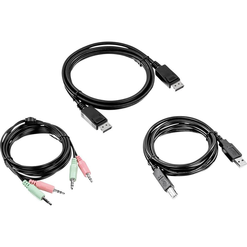 TrendNet KVM Adapter [1x DisplayPort stekker, USB-A 2.0 stekker, Jackplug male 3,5 mm - 1x DisplayPort stekker, USB 2.0 bus B, Jackplug male 3,5 mm] 1.80 m