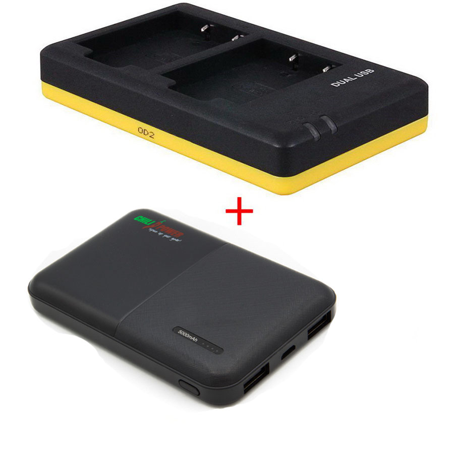 Fujifilm Powerpakket Deluxe: NP-W126 duo oplader + 5000mAh Powerbank voor 2  accu's NP-W126