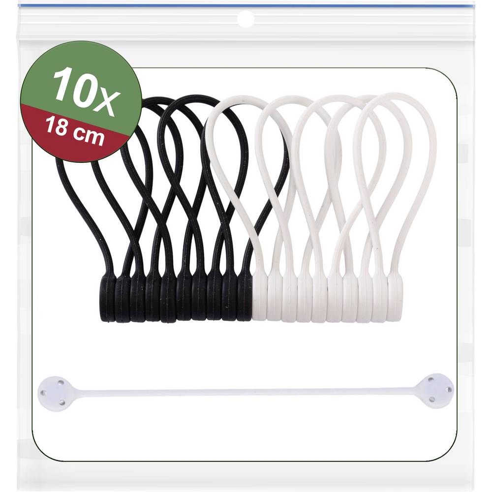 Quadrios 25CA577 25CA577 Magnetische kabelbinder Zwart, Wit 10 stuk(s)