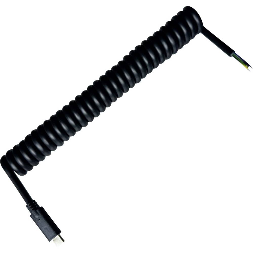BKL Electronic USB-C-kabel USB-C, Open kabeleinde 2 m Zwart 10080176