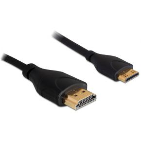 DeLock 83132 Kabel High Speed HDMI met Ethernet - HDMI-A male > HDMI Mini-C male 4K 1 m Slim