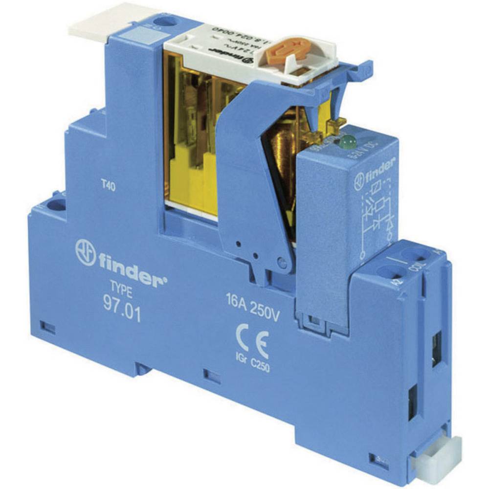 Finder 4C.01.8.230.0060 Relaismodule Nominale spanning: 230 V/AC Schakelstroom (max.): 16 A 1x wisselcontact Tray 1 stuk(s)