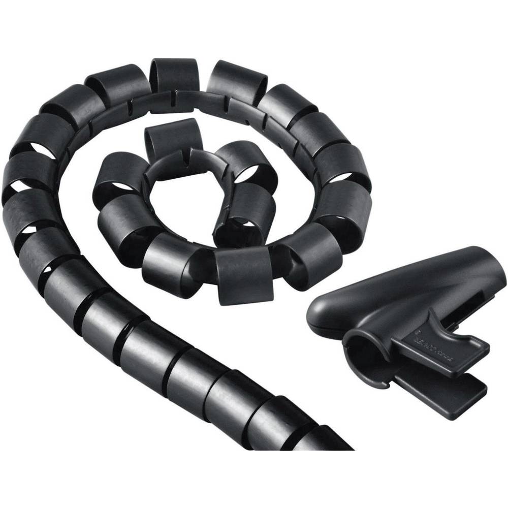 Hama 00220997 Flexibler Spiral-Kabelschlauch, universal, 30 mm, 1,5 m, Schwarz Zwart 1 stuk(s)