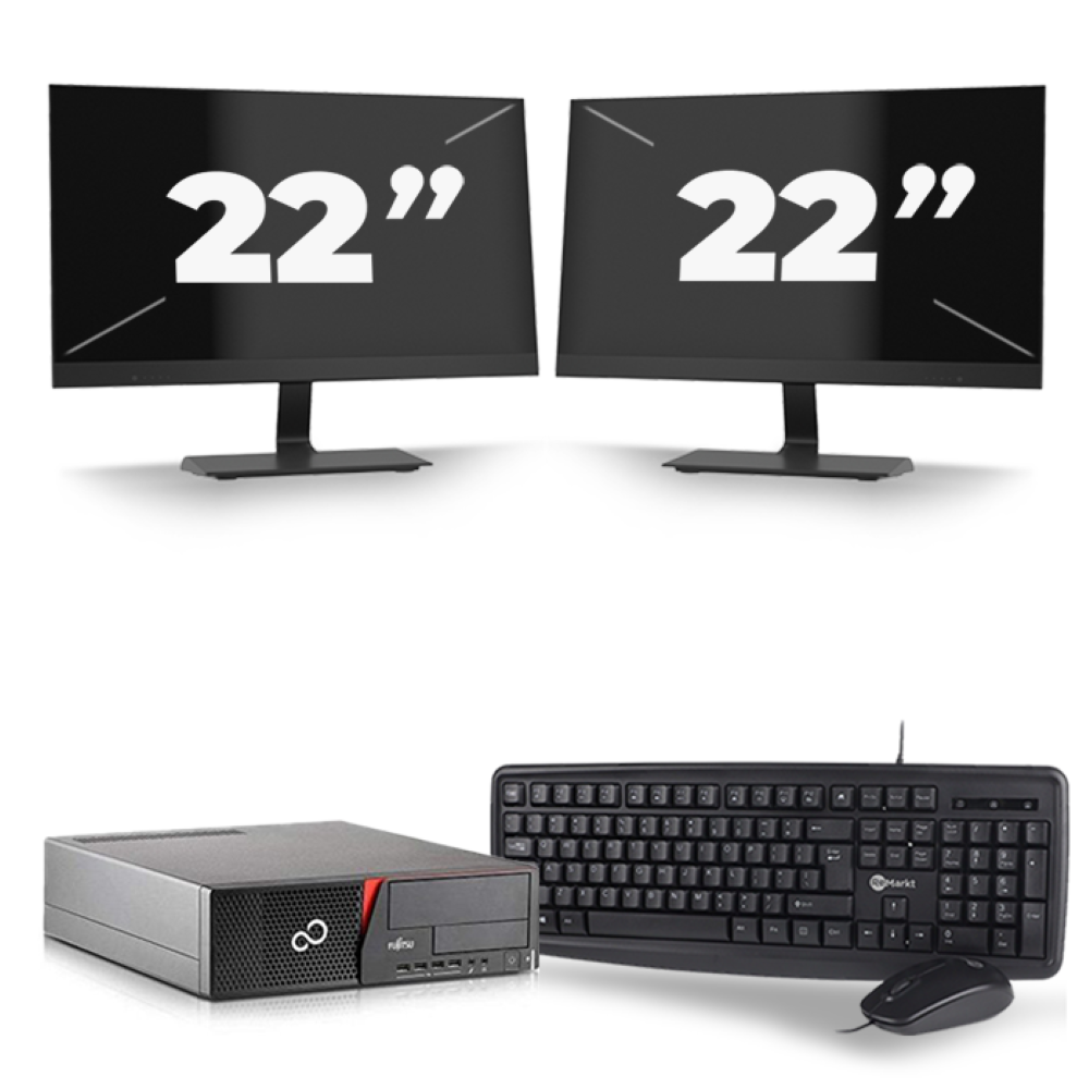 Fujitsu Esprimo E920 SFF - Intel Core i5-4e Generatie - 8GB RAM - 256GB SSD - Windows 10 + 2x 22 inch Monitor