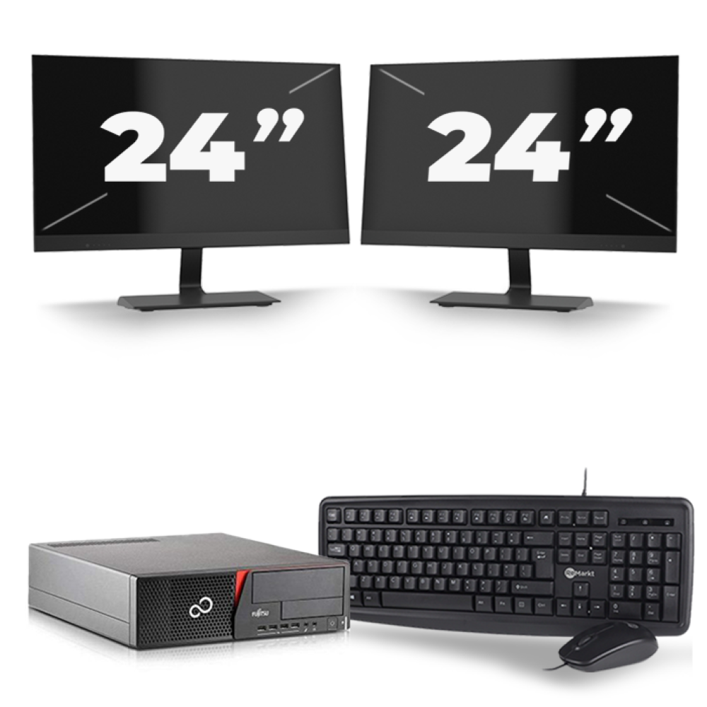 Fujitsu Esprimo E920 SFF - Intel Core i5-4e Generatie - 8GB RAM - 256GB SSD - Windows 10 + 2x 24 inch Monitor