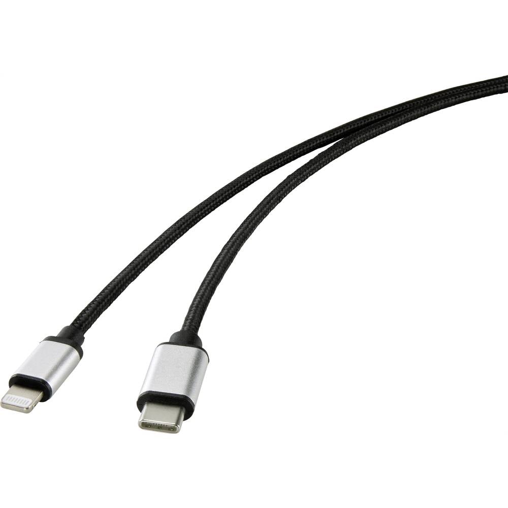 Renkforce USB-kabel USB-C stekker, Apple Lightning stekker 2.00 m Zwart RF-4353448