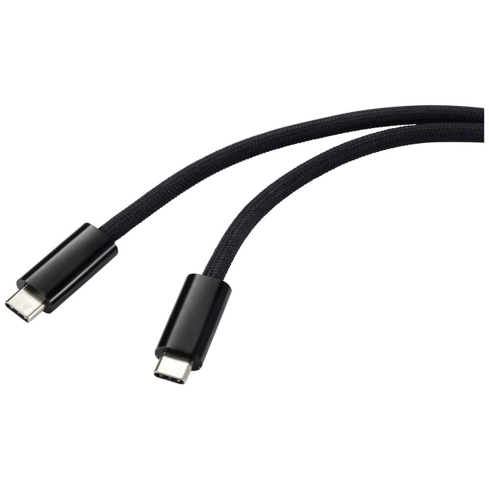 Renkforce USB-kabel USB 4.0 USB-C stekker, USB-C stekker 1.00 m Zwart Verdraaide paren RF-6056886