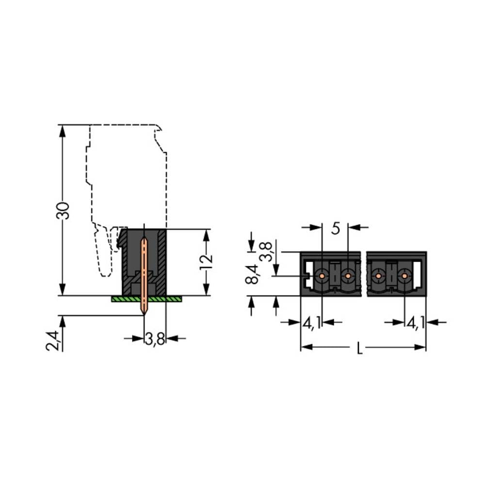 WAGO 733-135 Male behuizing (kabel) 733 Inhoud: 200 stuk(s)