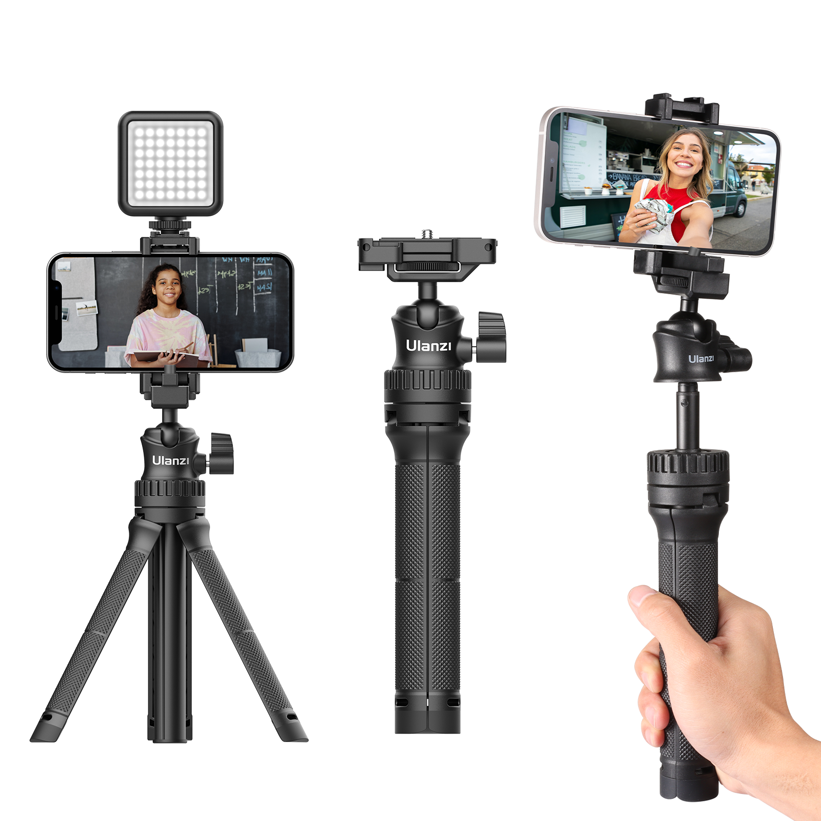 Ulanzi MT-34 Selfie Stick Statief ingebouwde telefoonhouder