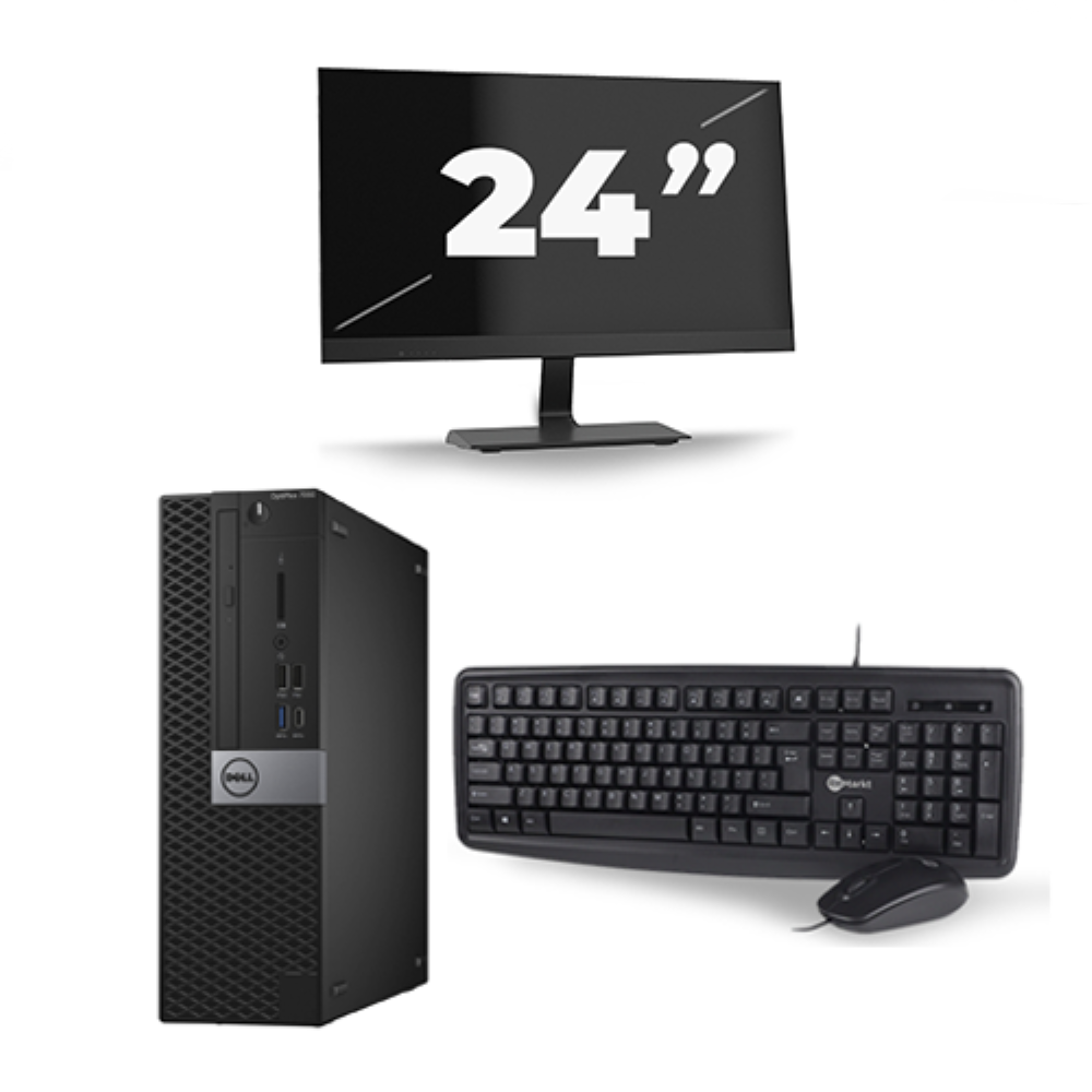Dell Optiplex 7040 Micro Tower - Intel Core i7-6e Generatie - 16GB RAM - 256GB SSD - Windows 11 + 1x 24 inch Monitor
