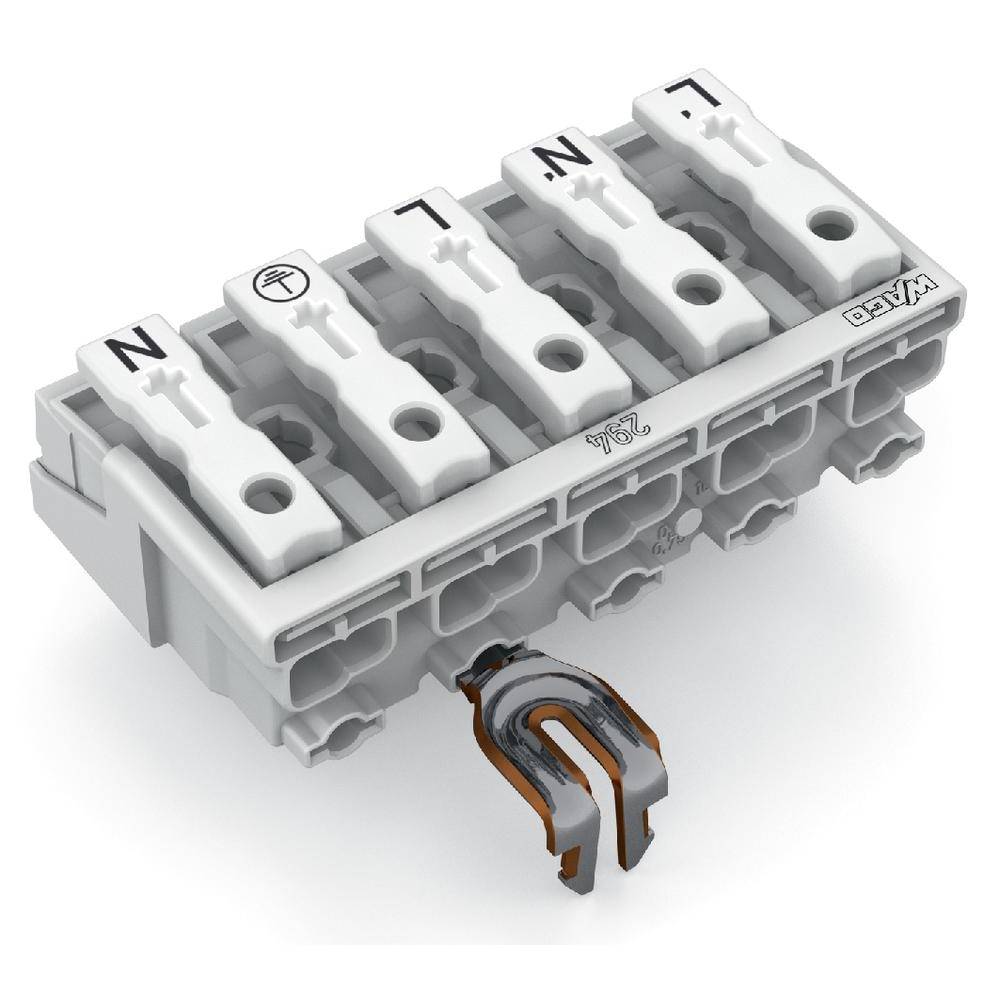 WAGO 294-5235  GmbH & Co. KG Netaansluitingsklem Flexibel: - Massief: 0.5-1.5 mm² Aantal polen: 5 250 stuk(s) Wit