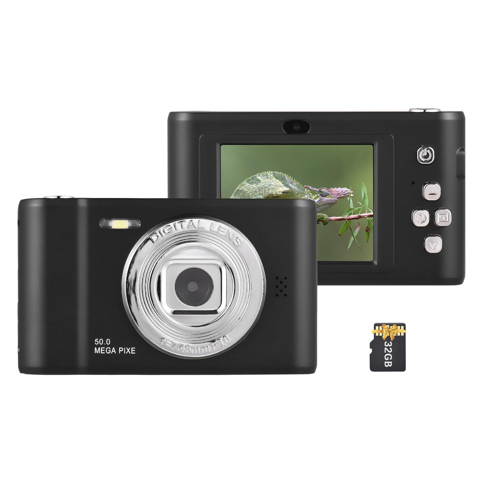 Honor Electronics 1080P digitale camera Digitale videocamera 50MP foto dubbele lens 2,4 inch scherm 8x digitale zoom zwart