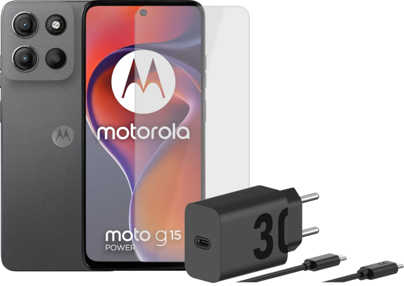 Motorola Moto G15 Power 256GB Grijs 4G  + Accessoirepakket