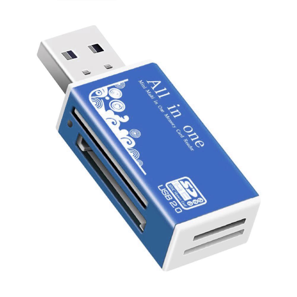 Electronic Tools SM-PE Memory 2 Micro-SD/TF/CT/MS/SDHC/MMC USB Multifunctionele Reader Kaartadapter blauw