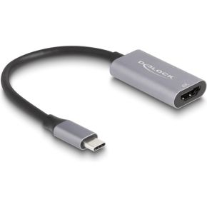 DeLock 60020 HDMI kabel 0,15 m HDMI Type A (Standaard) USB Type-C Zwart, Grijs