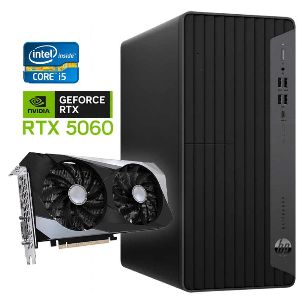 HP EliteDesk 800 G6 Tower - Intel Core i5-10e Generatie - 16GB RAM - 1TB SSD - Nvidia RTX 5060 - Win11 - Game PC