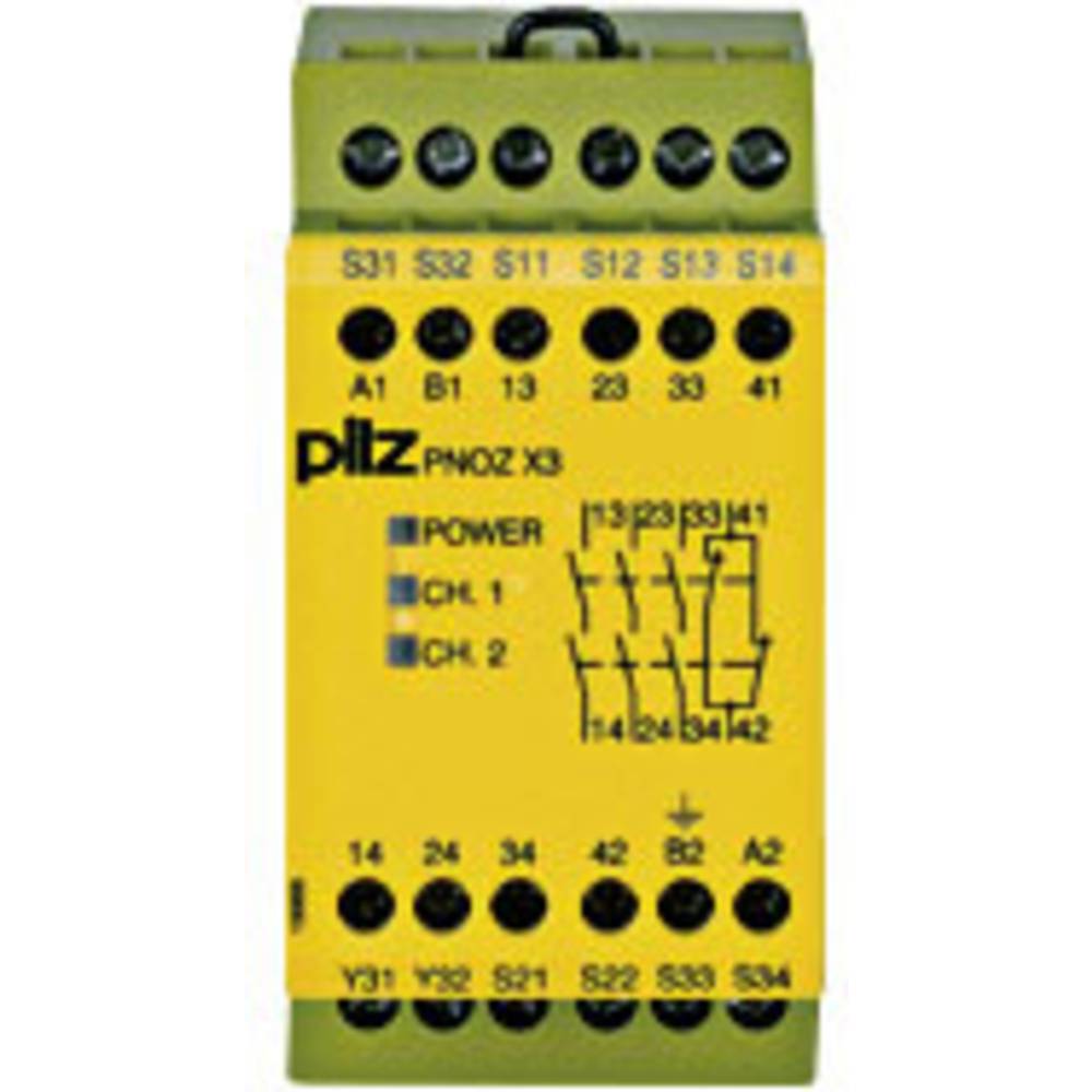 PILZ PNOZ X3 240VAC 24VDC 3n/o 1n/c 1so Veiligheidsschakelapparaat Voedingsspanning (num): 240 V/AC 3x NO, 1x NC (b x h x d) 45 x 87 x 121 mm 1 stuk(s)
