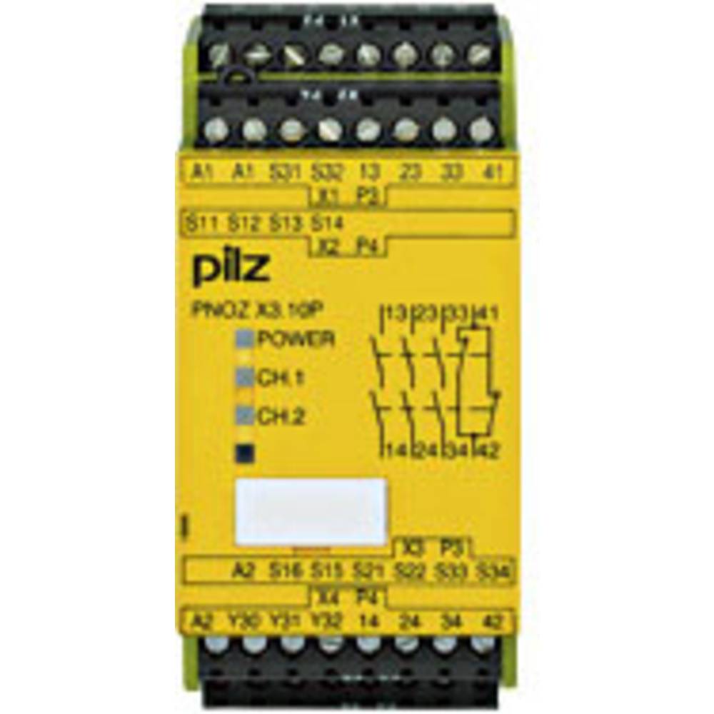 PILZ PNOZ X3.10P 24VACDC 3n/o 1n/c 1so Veiligheidsschakelapparaat 3x NO, 1x NC (b x h x d) 45 x 94 x 121 mm 1 stuk(s)