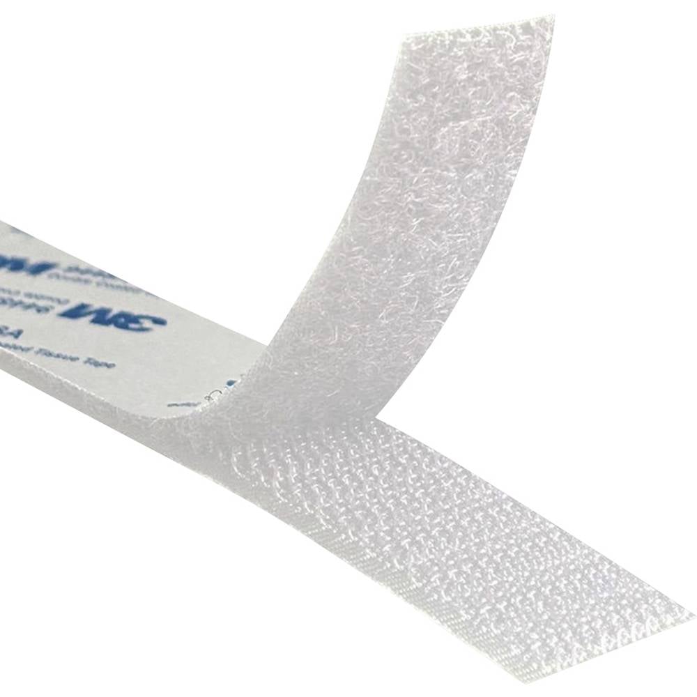 Quadrios 25CA530 Klittenband Om vast te plakken Haak- en lusdeel Wit per meter