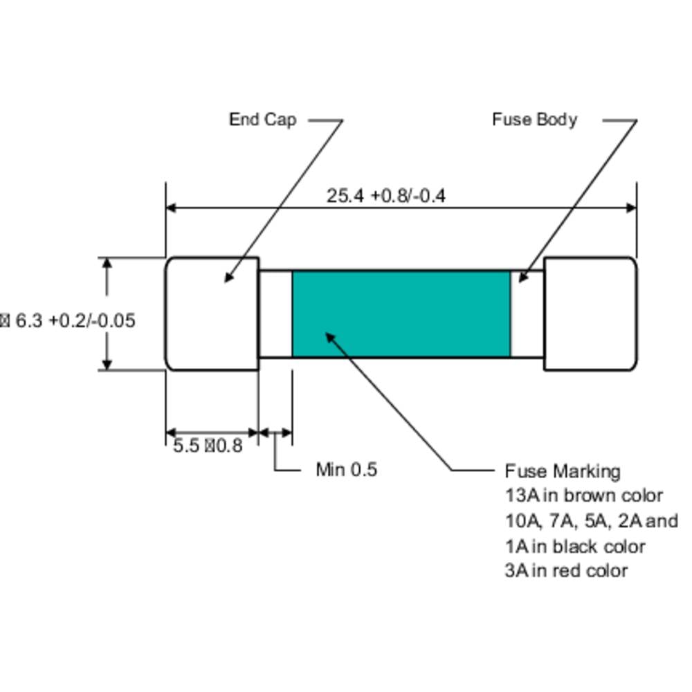 1234611 110102700109X Multimeterzekering (Ø x l) 6.35 mm x 25.4 mm 1 A 250 V Snel -F- Inhoud 1 stuk(s)