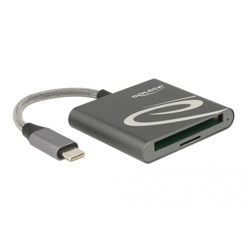DeLOCK USB Type-C kaartlezer voor CF type I of Micro SD Kaartlezer