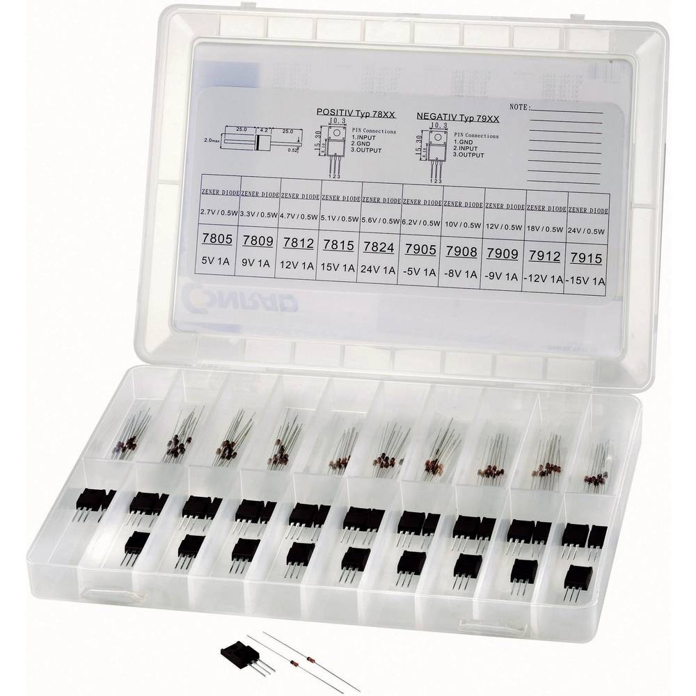 Conrad Components Assortiment diode- en spanningsregelaars 179000 130 stuk(s)