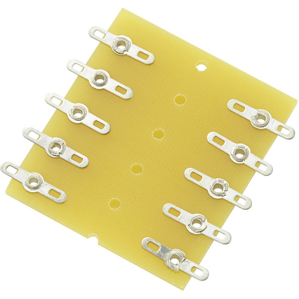 Conrad Components Soldeerlijst Dubbele rij Totaal aantal polen 10 Epoxide (l x b x h) 43 x 38 x 1.6 mm 1 stuk(s)