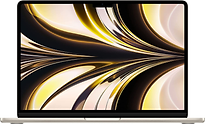 Apple MacBook Air 13.6 (Liquid True Tone Retina Display) M2 (8-Core GPU) 8 GB RAM 256 GB SSD [Mid 2022, Engelse toetsenbordindeling, QWERTY] sterrenlicht - refurbished
